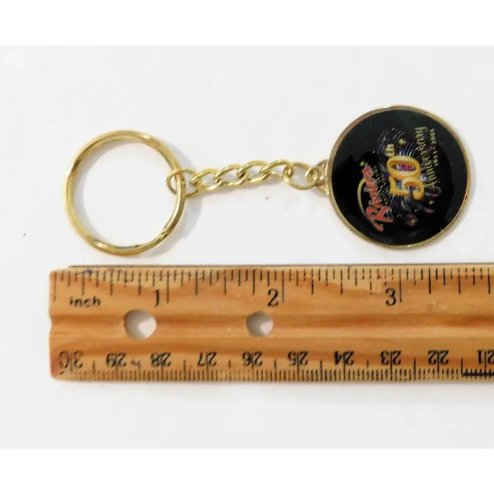 Riviera Las Vegas 50th Anniversary Keychain 1955-2005 Gold Black 3.5 Inches Long